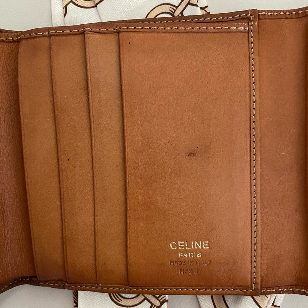 Authentic Celine Macadam Trifold Wallet Brown Coated Canvas/Leather Trim - Picture 4 of 6